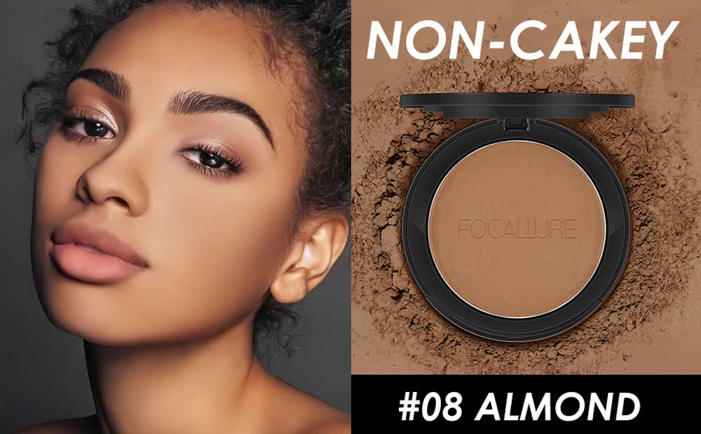 FOCALLURE Face® Compact Pressed Powder #8 ALMOND