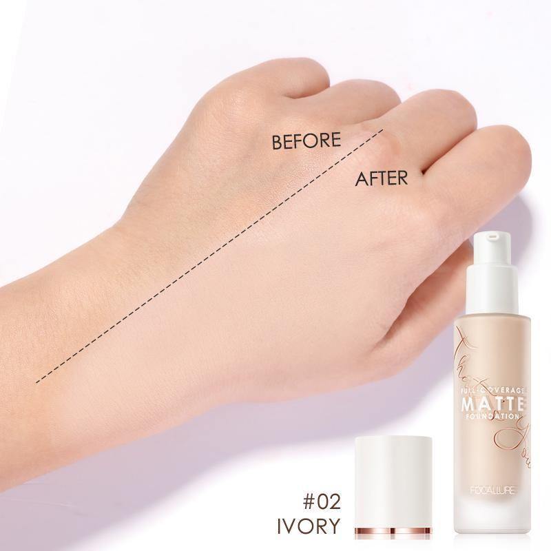 FOCALLURE Full Coverage Matte Foundation #02 IVORY