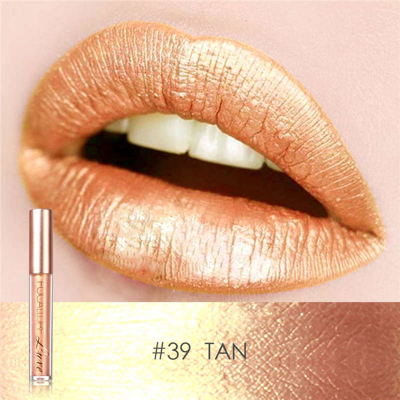 FOCALLURE Luxe Metallic Liquid Lipstick #39 TAN