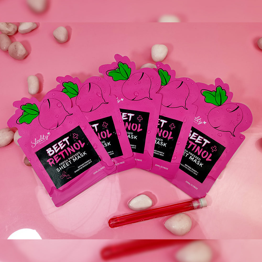 SLEEBTY BEAUTY Beet + Retinol Sheet Mask