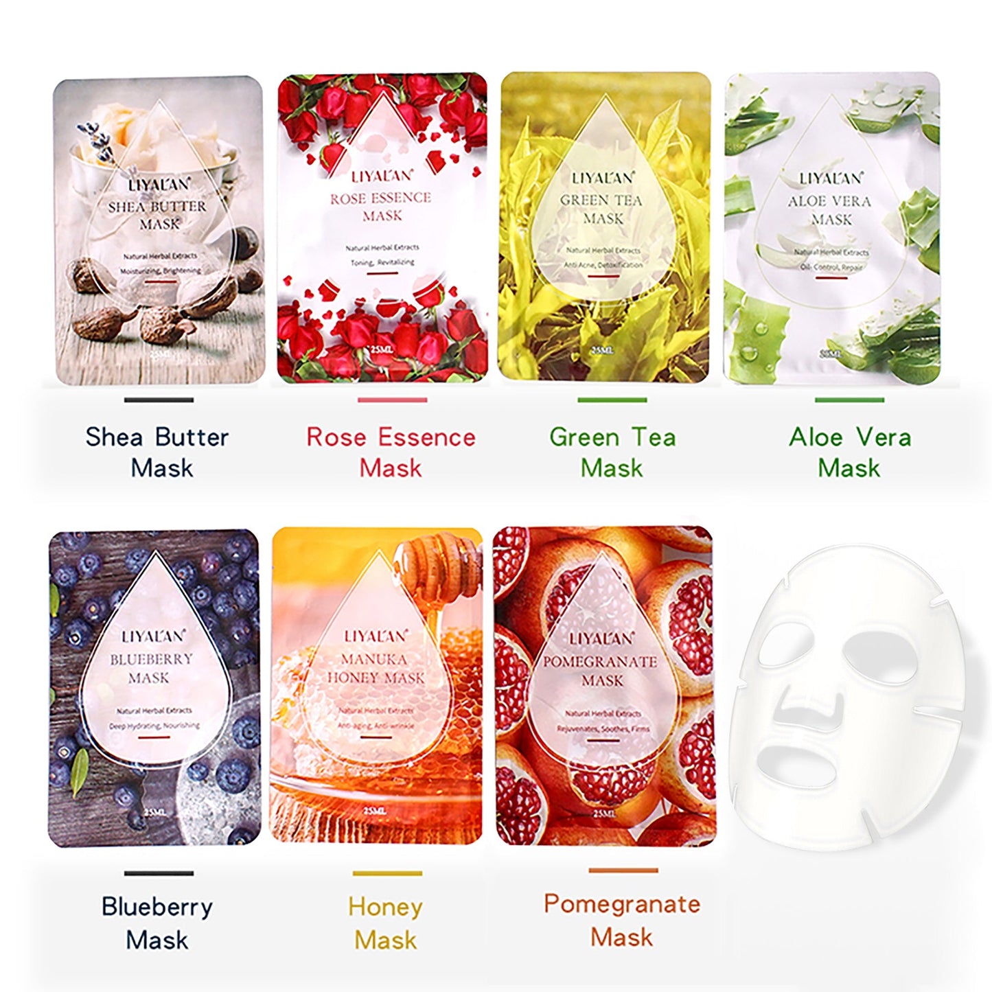 LIYALAN Essence Sheet Mask Variety Pack