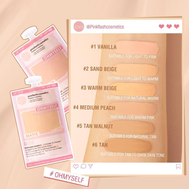 PINKFLASH Oh Myself Matte Foundation Sachet #03 WARM BEIGE