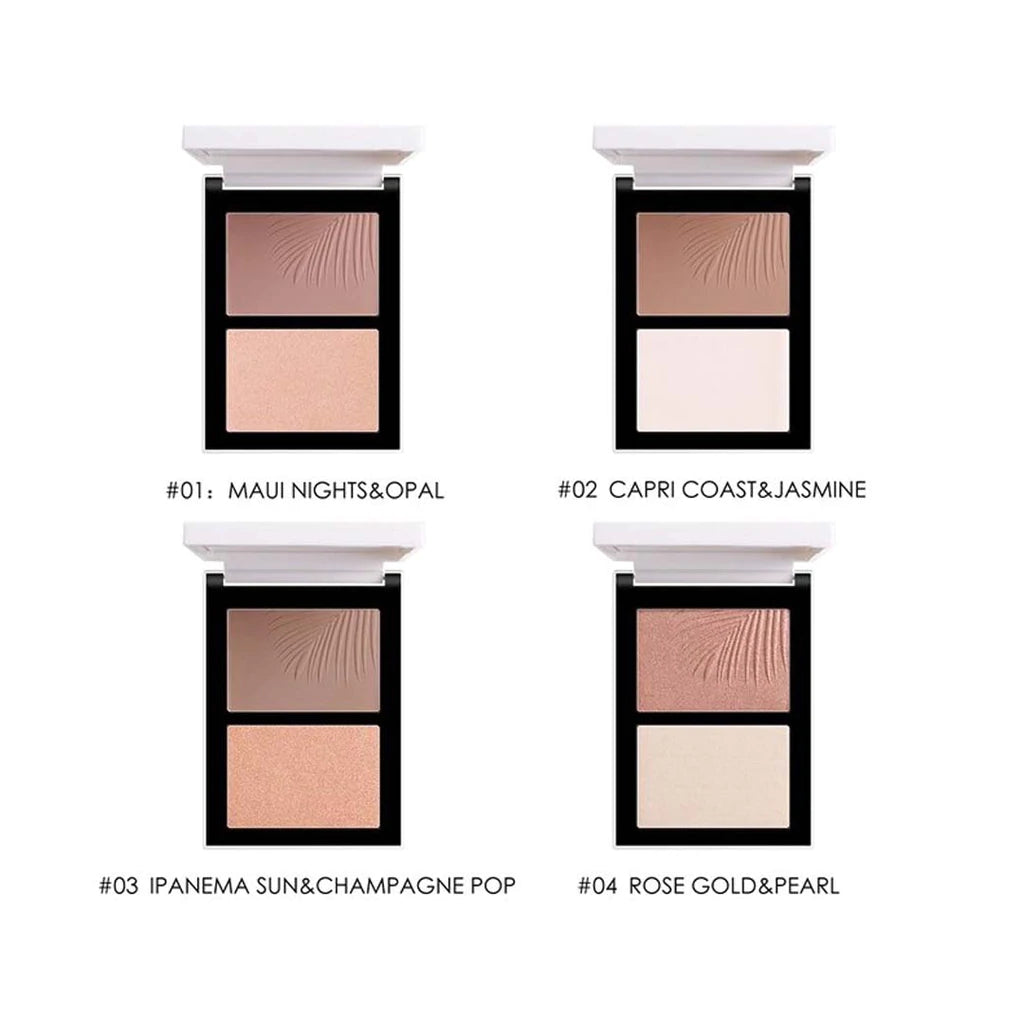 FOCALLURE Sculpt Glow® Contour & Highlight Palette #03 Ipanema Sun and Champagne Pop