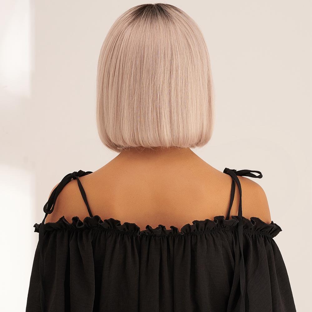 Remy Hair Bob Wig SIlver