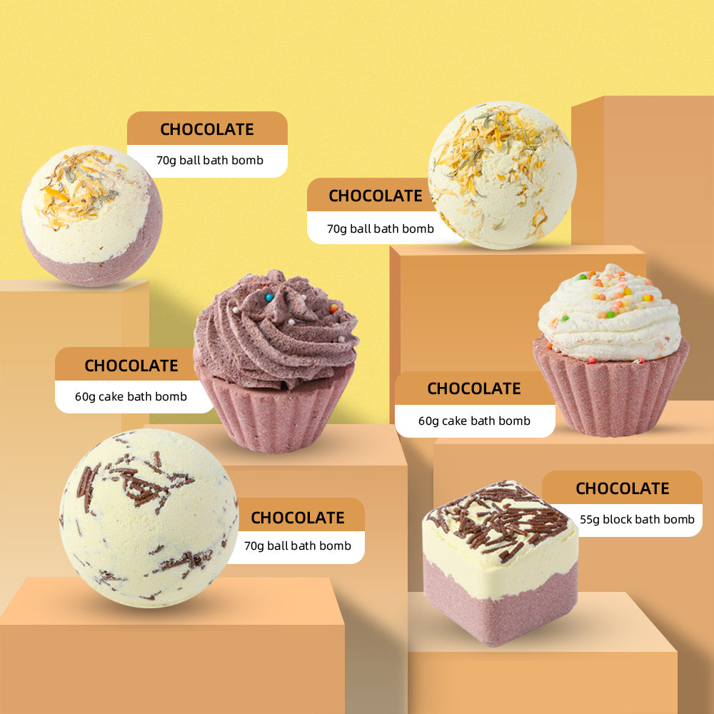 PRIMEBEAUTY Bath Bomb Cupcake Gift Set Chocolate