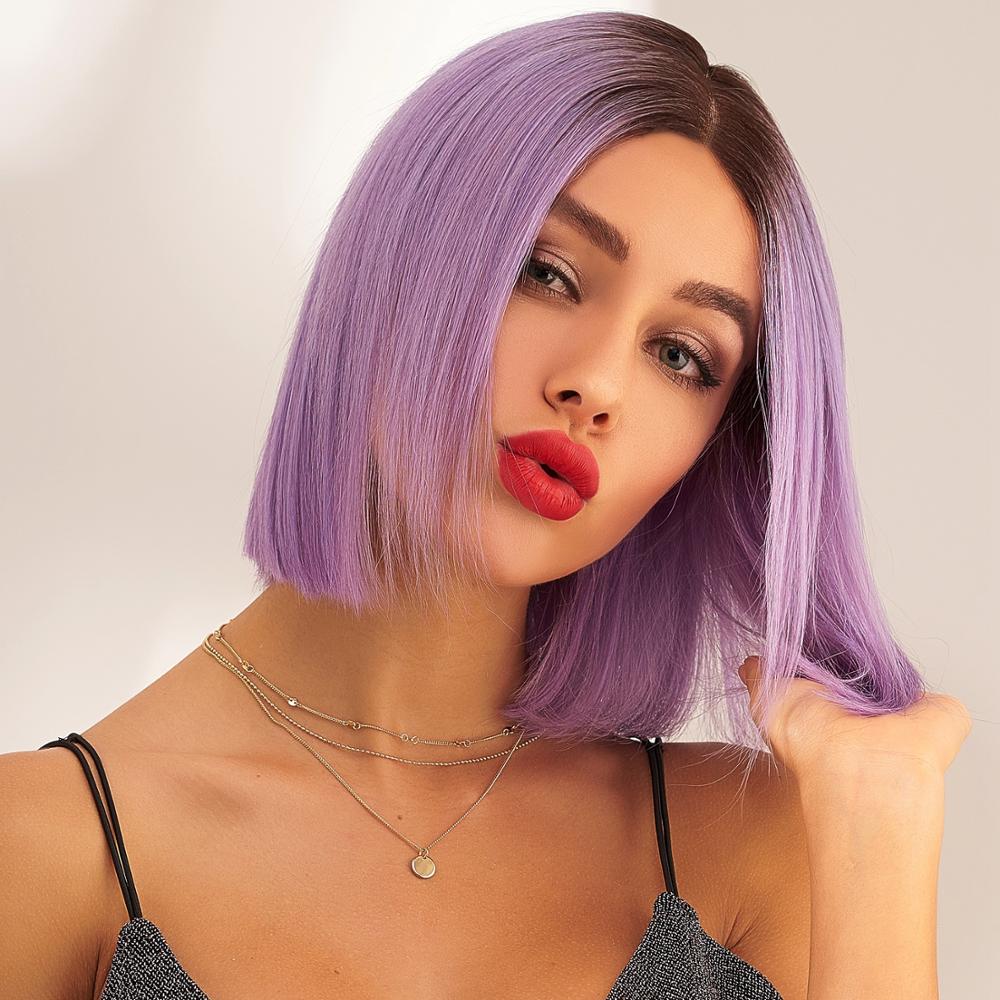 Remy Hair Bob Wig Purple