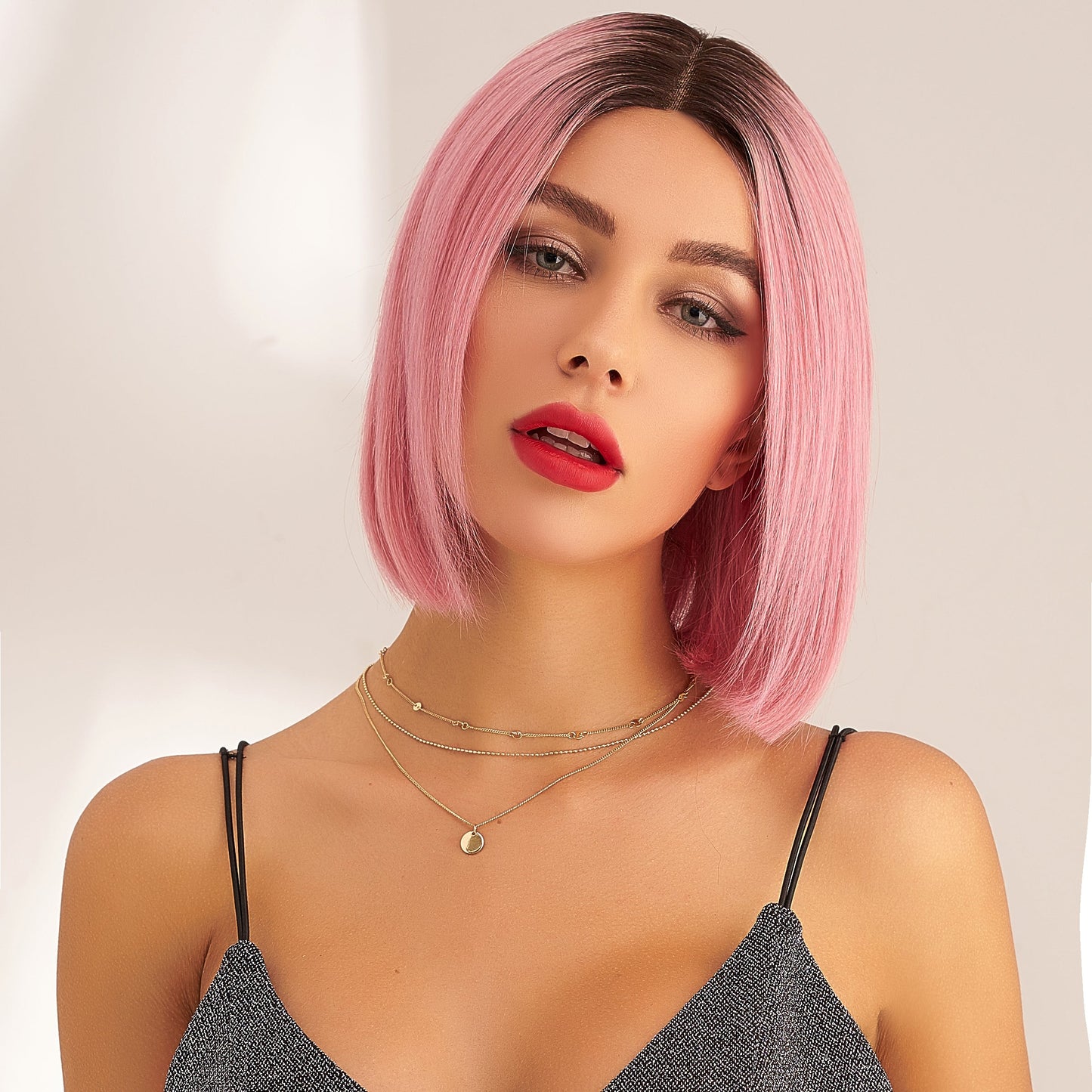 Remy Hair Bob Wig Hot Pink