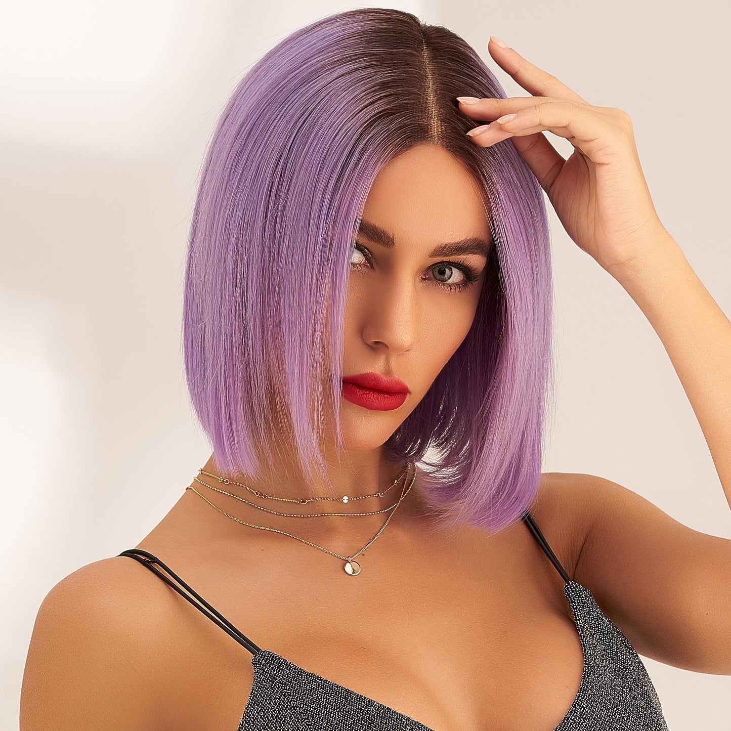 Remy Hair Bob Wig Purple
