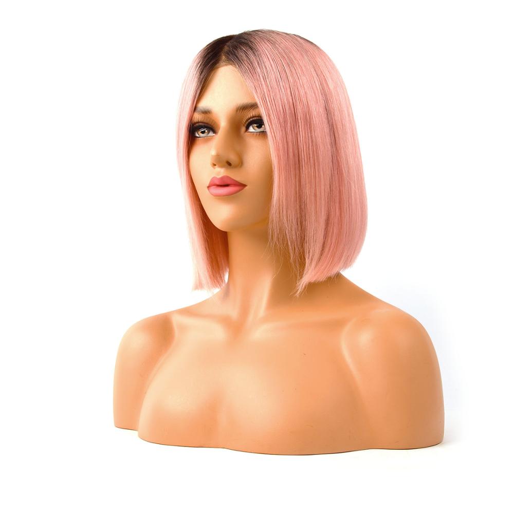 Remy Hair Bob Wig Hot Pink