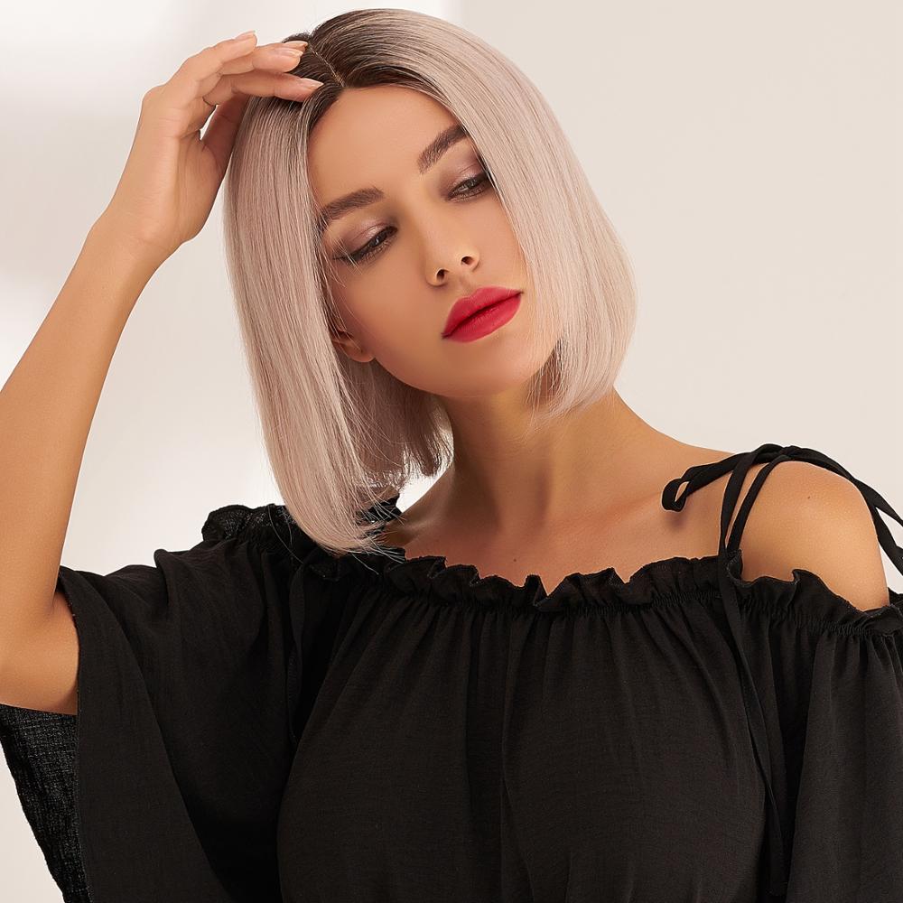 Remy Hair Bob Wig SIlver