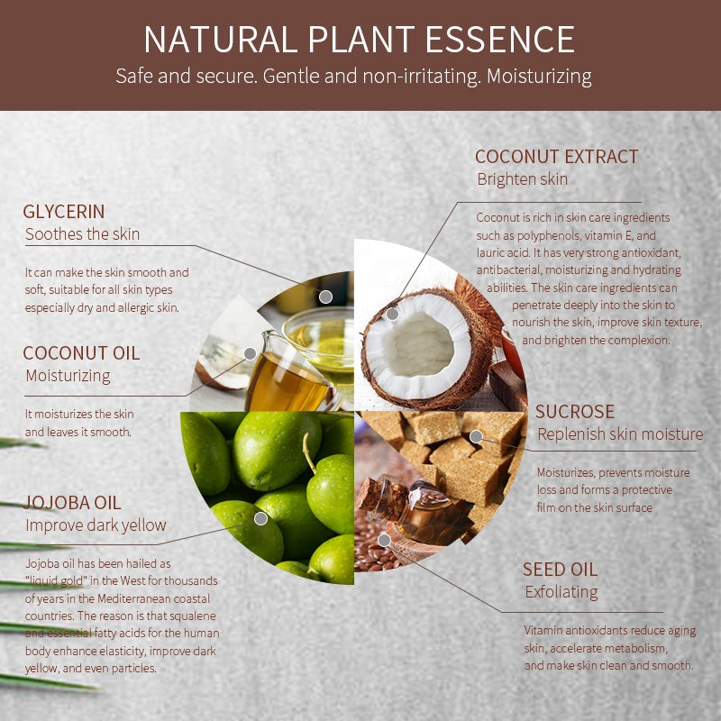 LIYALAN Eco Coconut Body Scrub Bar
