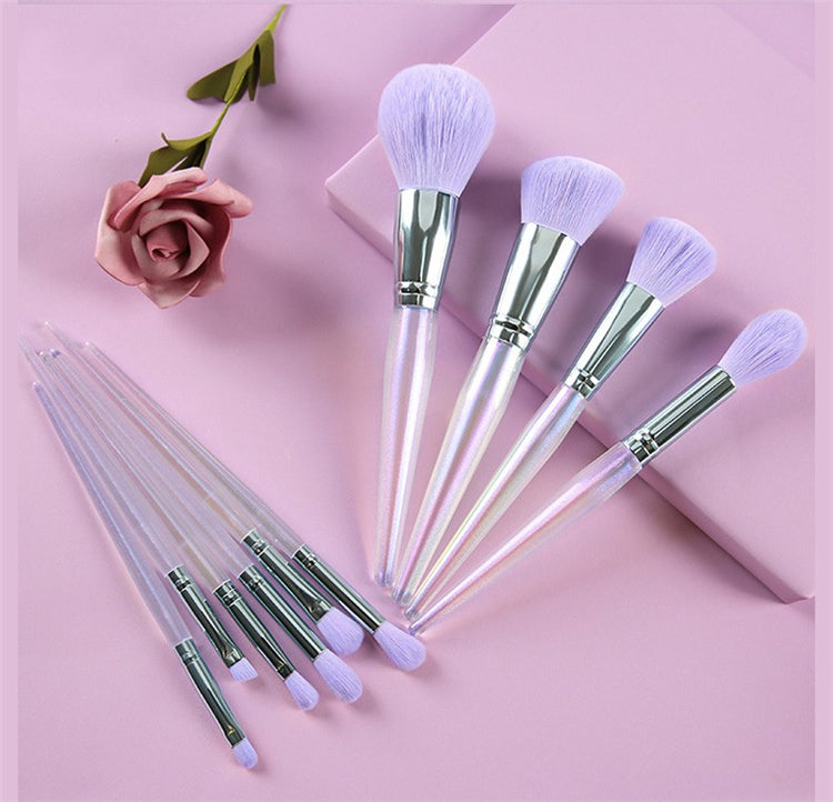 BEAUTY GAZED Holographic Purple Glam 10 Piece Brush Set