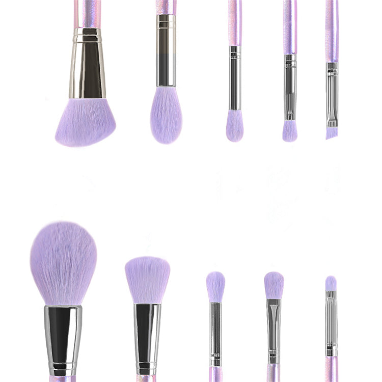 BEAUTY GAZED Holographic Purple Glam 10 Piece Brush Set