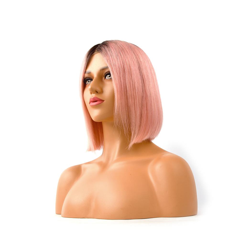 Remy Hair Bob Wig Hot Pink