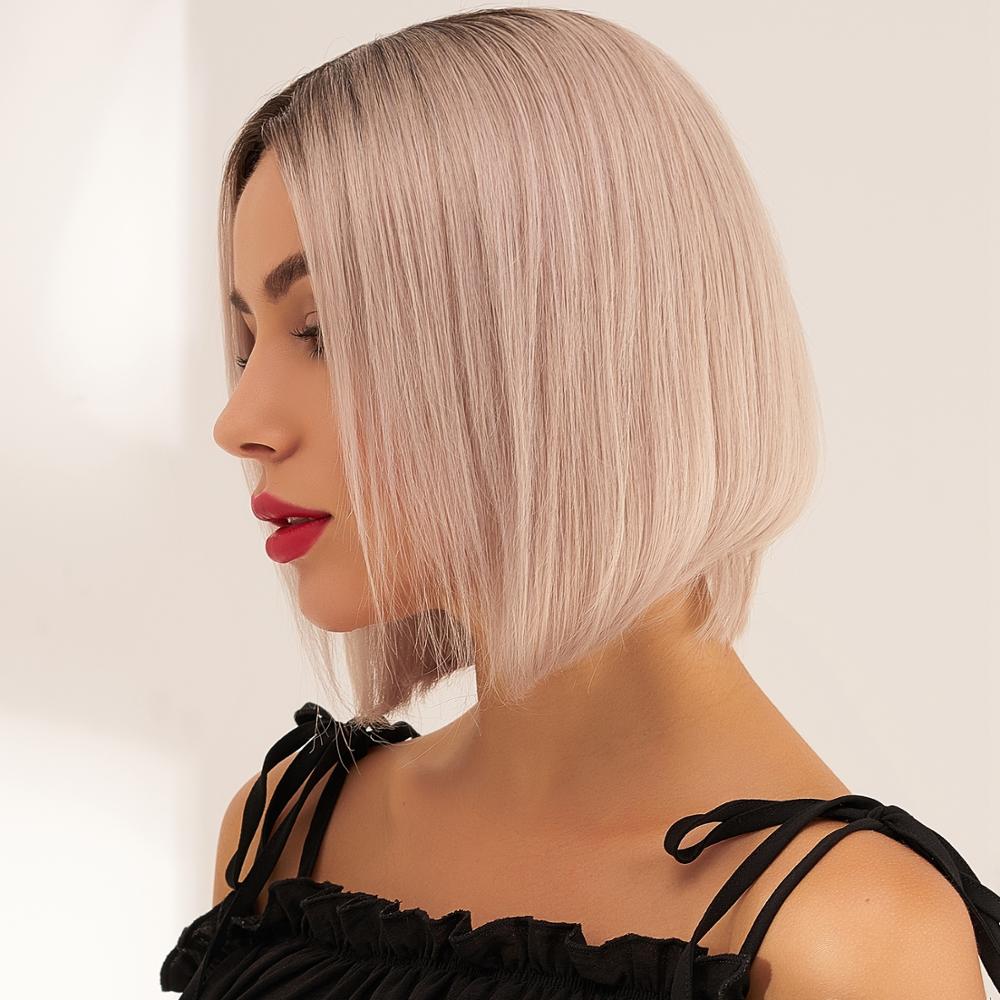 Remy Hair Bob Wig SIlver
