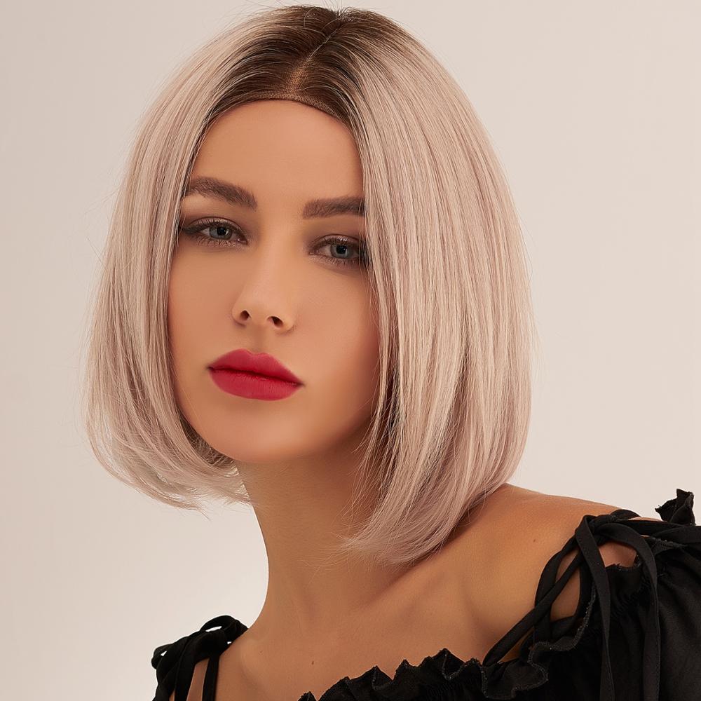 Remy Hair Bob Wig Silver Rainbow