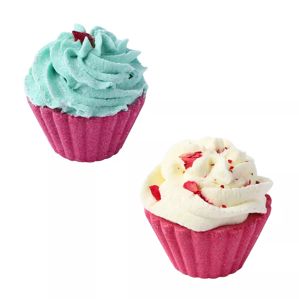 PRIMEBEAUTY Bath Bomb Cupcake Gift Set Rose Mint