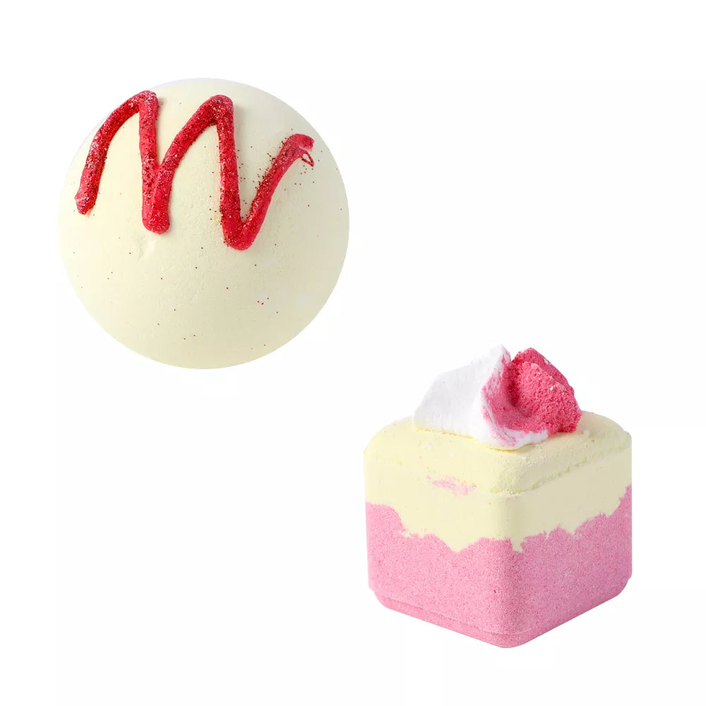 PRIMEBEAUTY Bath Bomb Cupcake Gift Set Bubble Strawberry