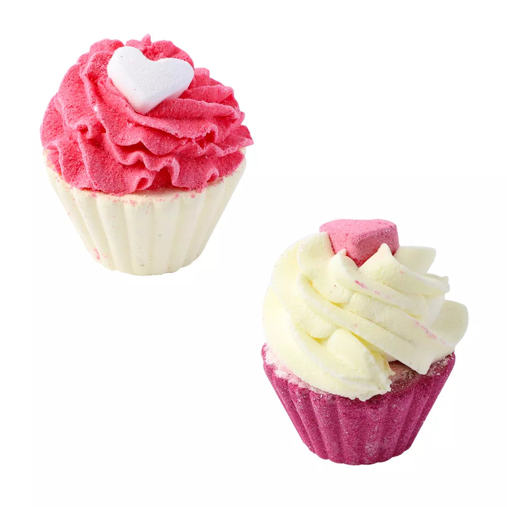 PRIMEBEAUTY Bath Bomb Cupcake Gift Set Bubble Strawberry