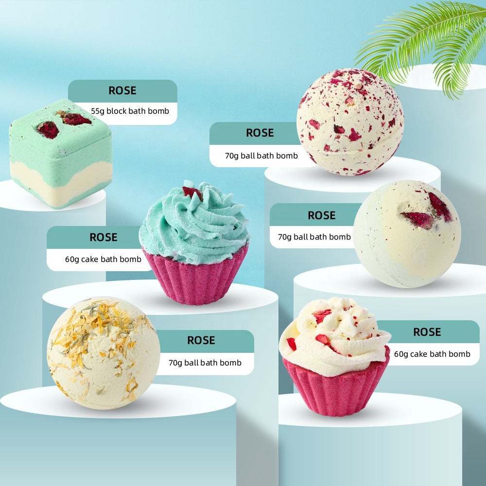 PRIMEBEAUTY Bath Bomb Cupcake Gift Set Rose Mint