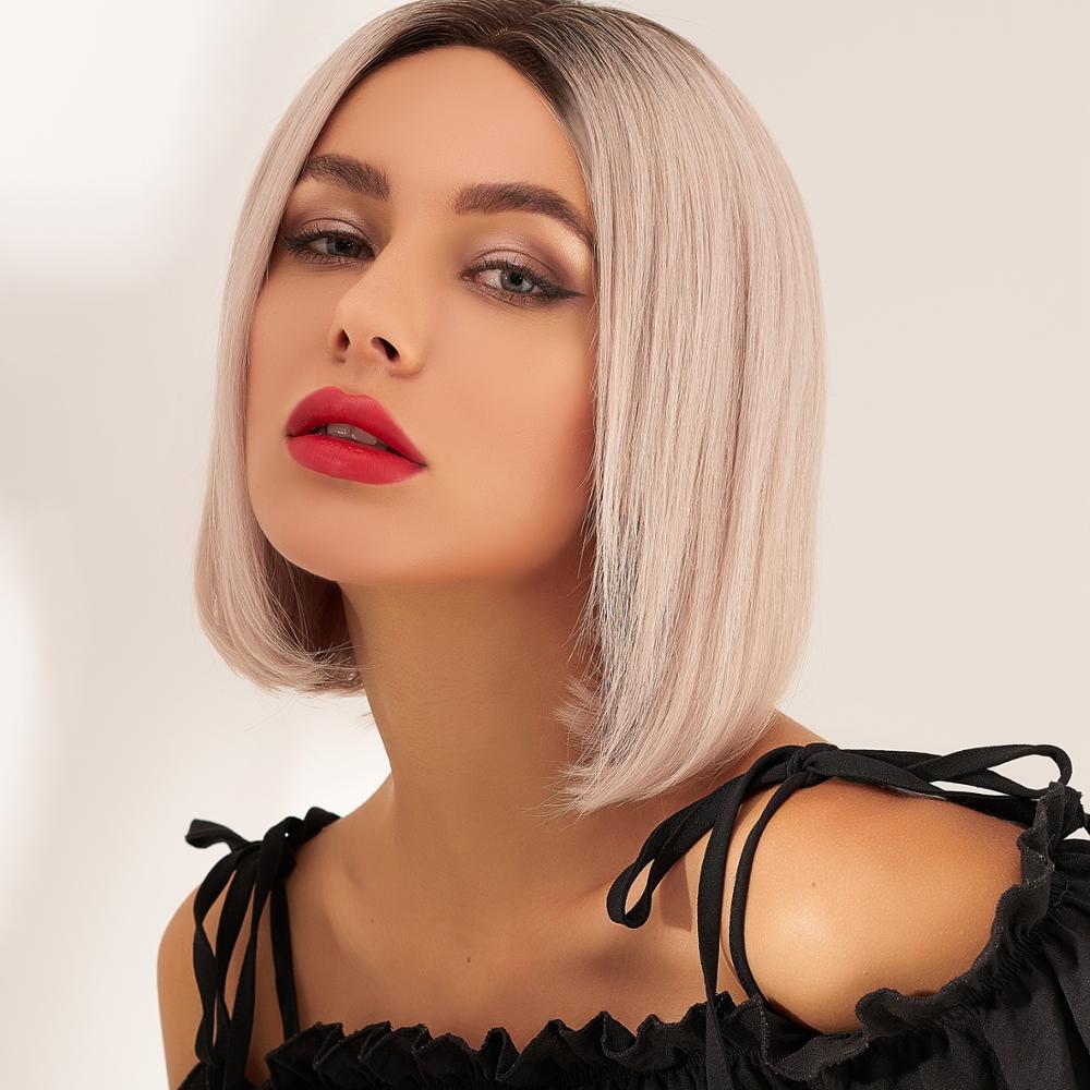 Remy Hair Bob Wig SIlver