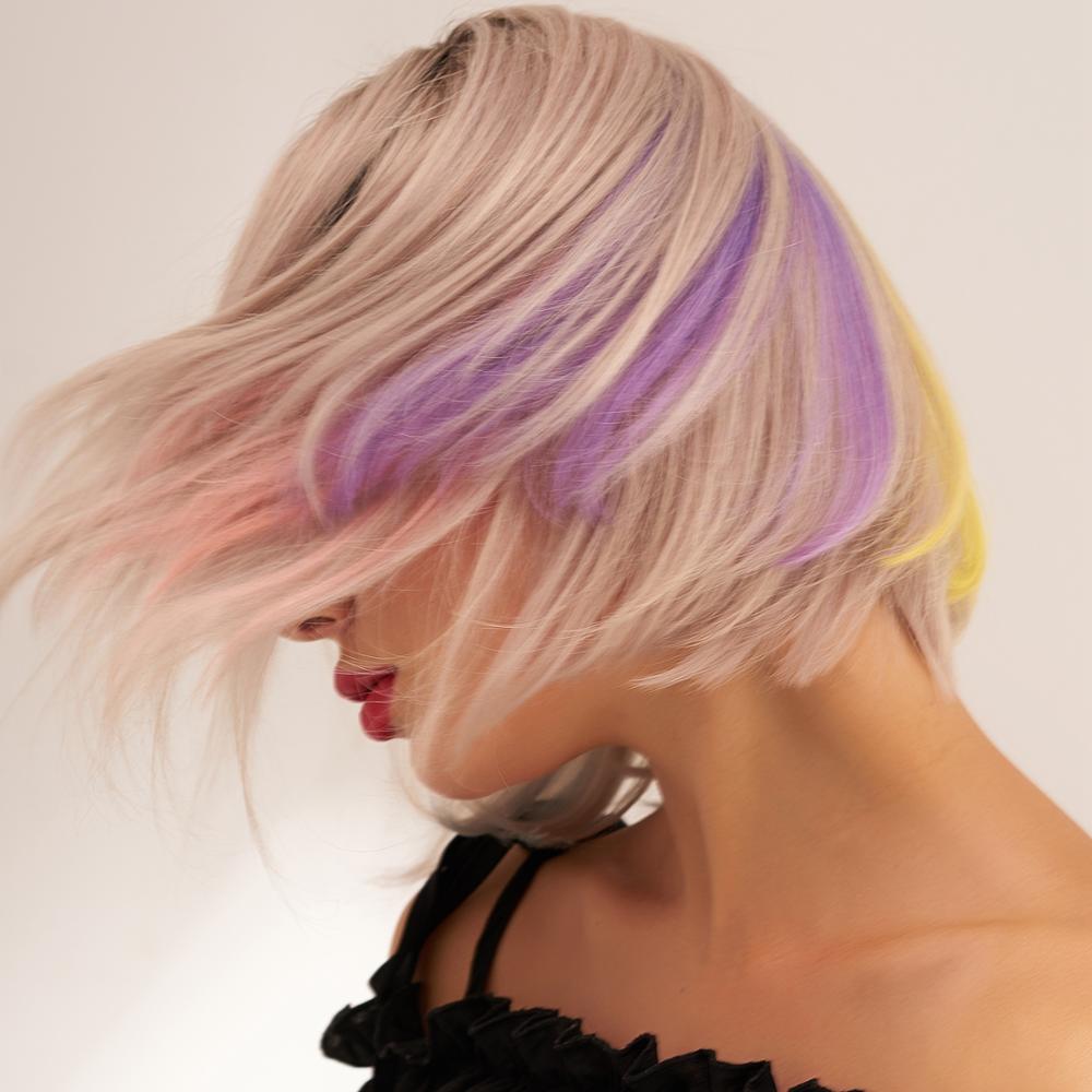 Remy Hair Bob Wig Silver Rainbow