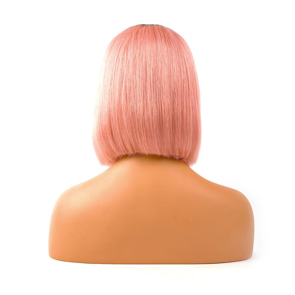 Remy Hair Bob Wig Rose Pink