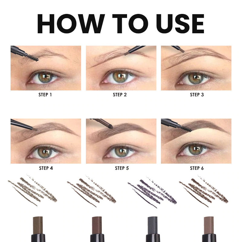 FOCALLURE Triple Action Auto Brow Pen #01 Gray Brown