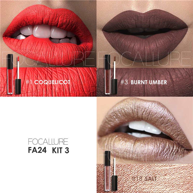 FOCALLURE Ultra Matte Liquid Lipstick kit (3 OPTIONS)