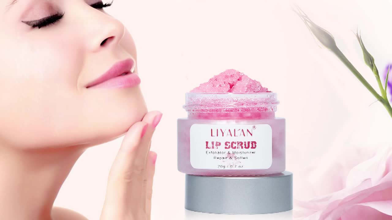 LIYALAN Pink Sugar Lip Scrub