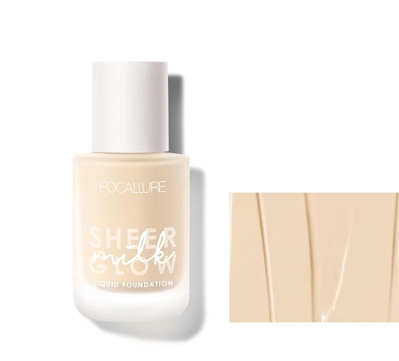 FOCALLURE Sheer Glow Milk Liquid Foundation #1 PORCELAIN