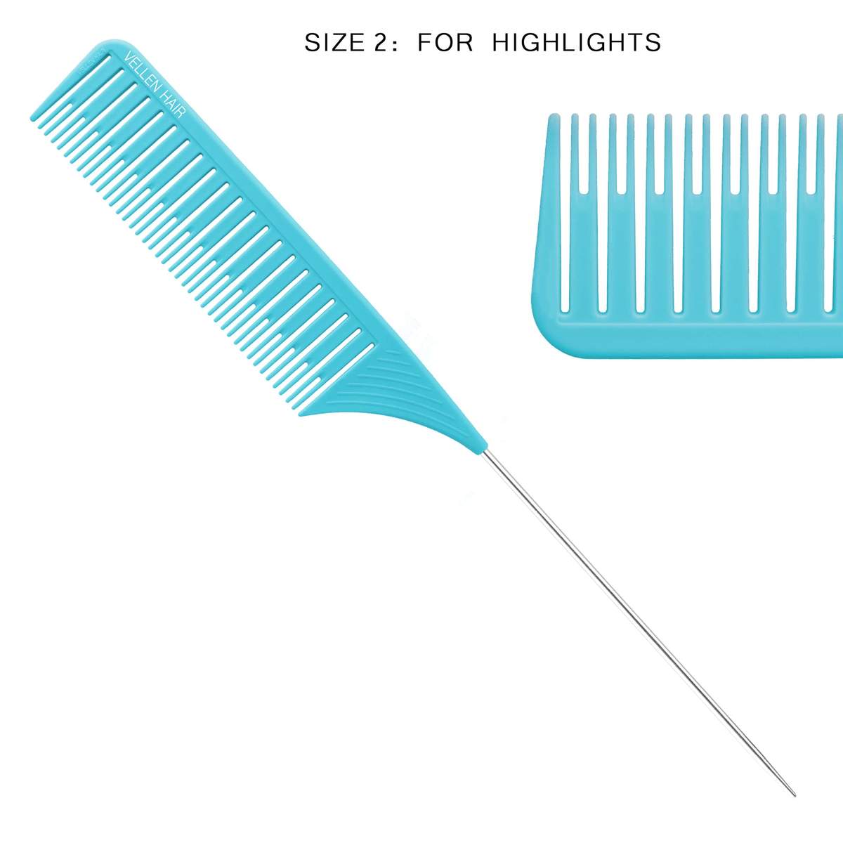 VELLEN HAIR Highlighting Comb Set - 3 Pack Blue