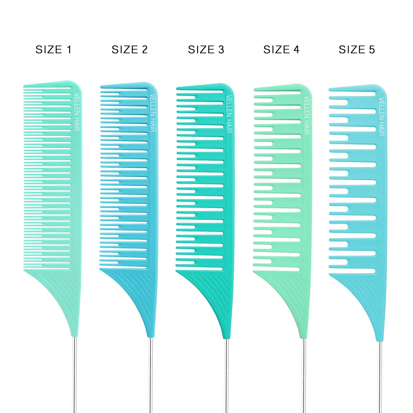 VELLEN HAIR Highlighting Comb Set - 3 Pack Blue