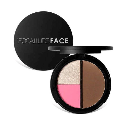 FOCALLURE Face® Blush, Highlight & Contour Trio Palette #01