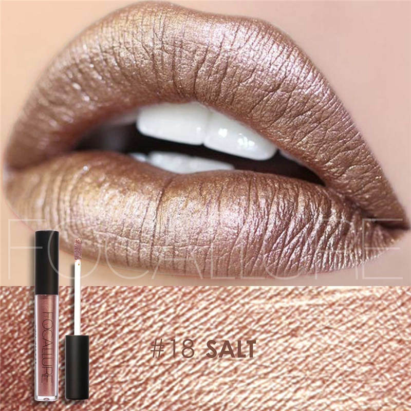 FOCALLURE Ultra-Chic Metallic Liquid Lipstick #18 SALT
