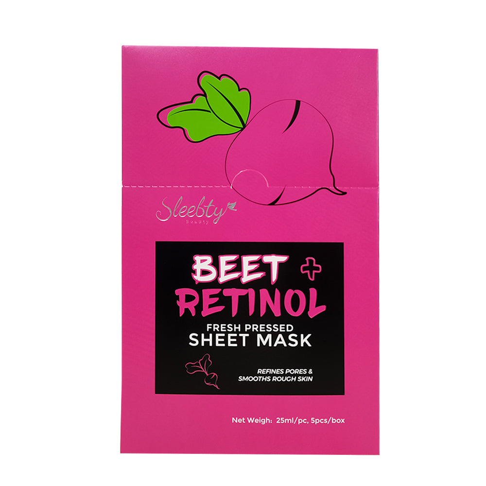 SLEEBTY BEAUTY Beet and Turmeric + Vitamin C Fresh Pressed Sheet Mask Duo