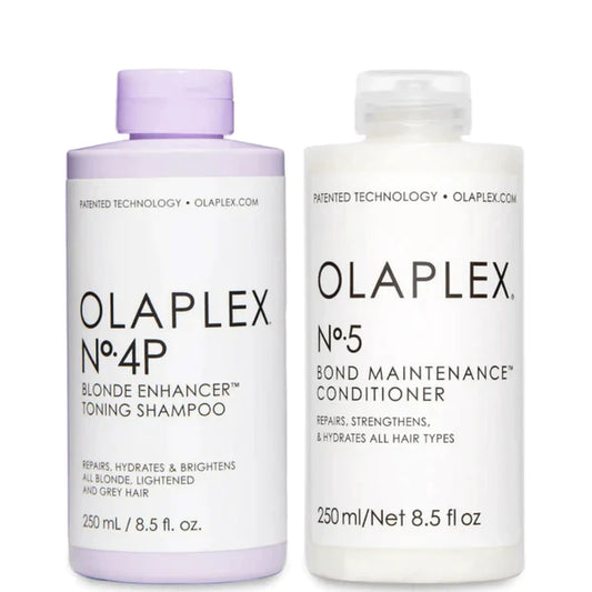 OLAPLEX No.4P Blonde Enhancer Toning Shampoo and No.5 Conditioner 250ml Bundle