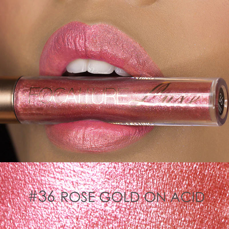 FOCALLURE Luxe Metallic Liquid Lipstick #36 ROSE GOLD ON ACID