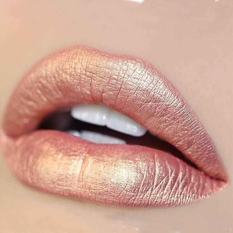 FOCALLURE Luxe Metallic Liquid Lipstick #38 PINK GOLD