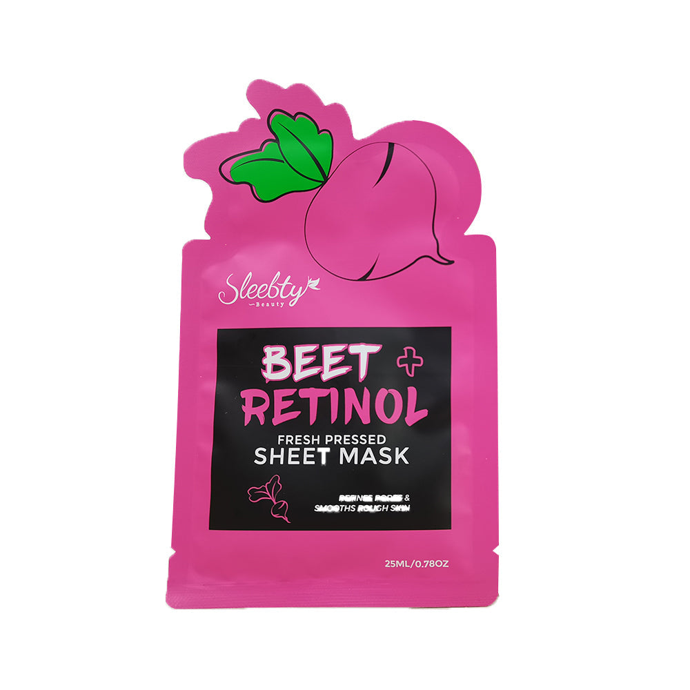 SLEEBTY BEAUTY Beet and Turmeric + Vitamin C Fresh Pressed Sheet Mask Duo