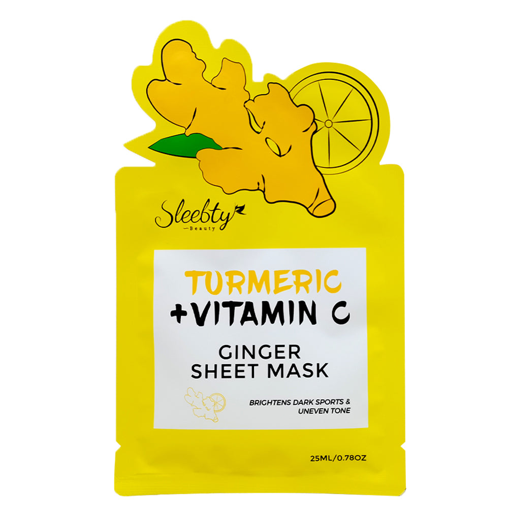 SLEEBTY BEAUTY Beet and Turmeric + Vitamin C Fresh Pressed Sheet Mask Duo