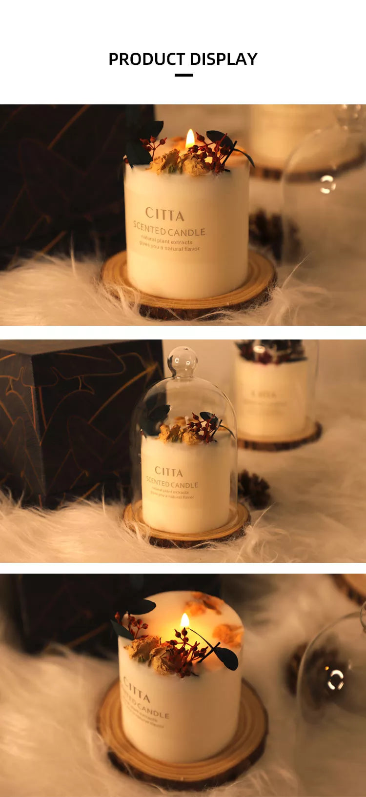 PRIMEBEAUTY Premium Scented Decor Candle with Glass Dome