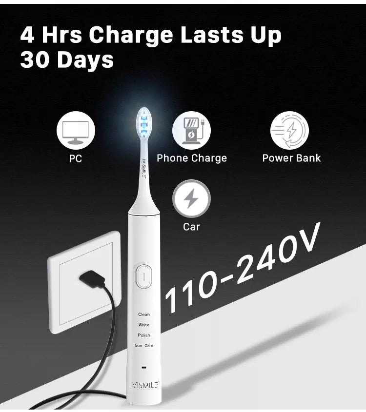 IVISMILE Sonic Electric Power Whitening LED Toothbrush