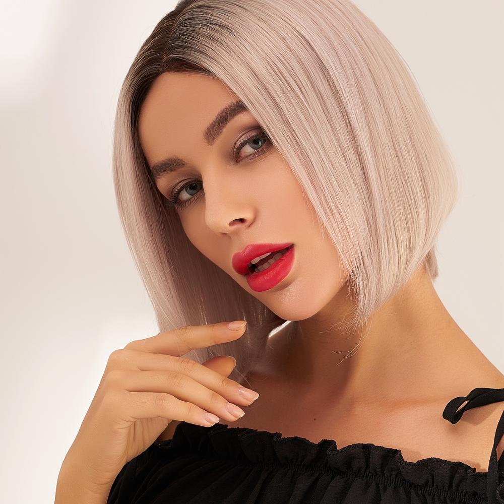 Remy Hair Bob Wig SIlver