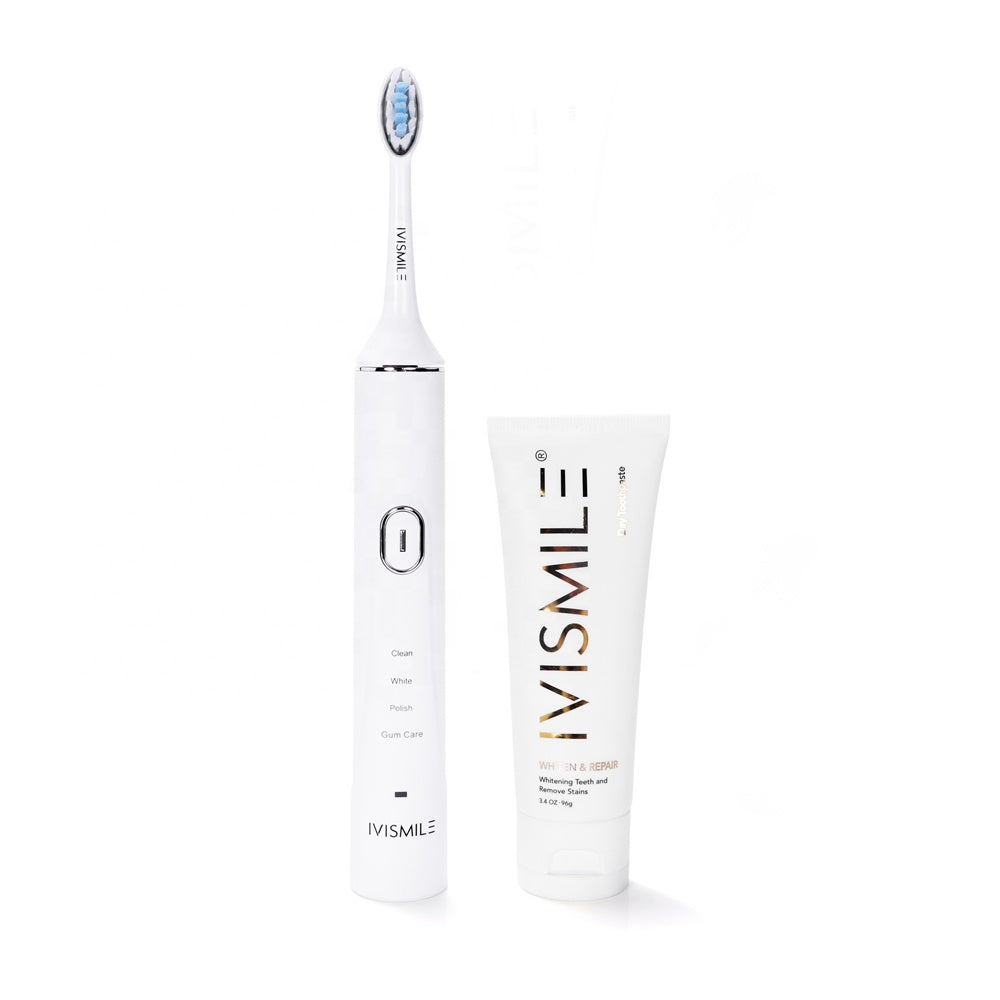 IVISMILE Sonic Electric Power Whitening LED Toothbrush & Whitening Paste Kit