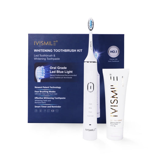 IVISMILE Sonic Electric Power Whitening LED Toothbrush & Whitening Paste Kit